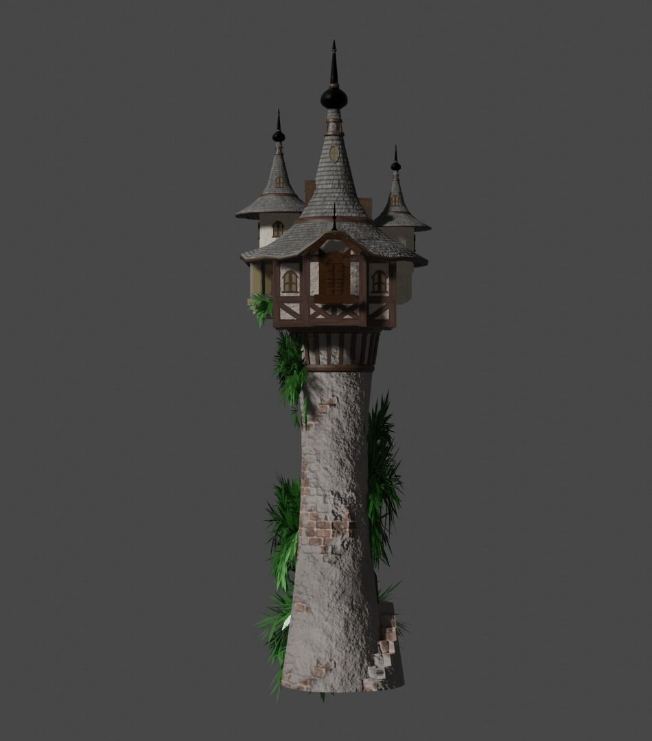 Mystic Medieval Tower Low-poly 3D model_1