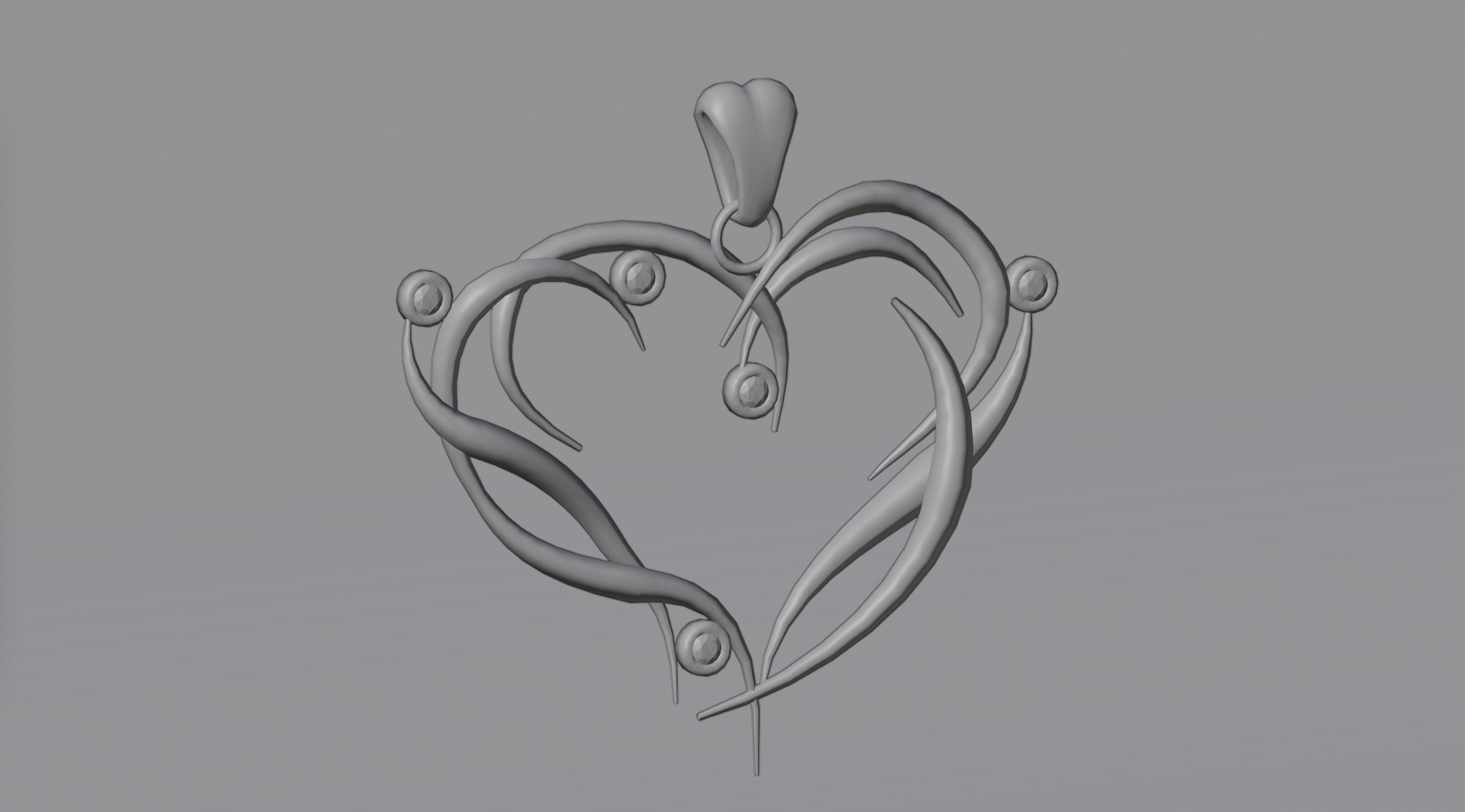 Heart pendant 5 3D model_2