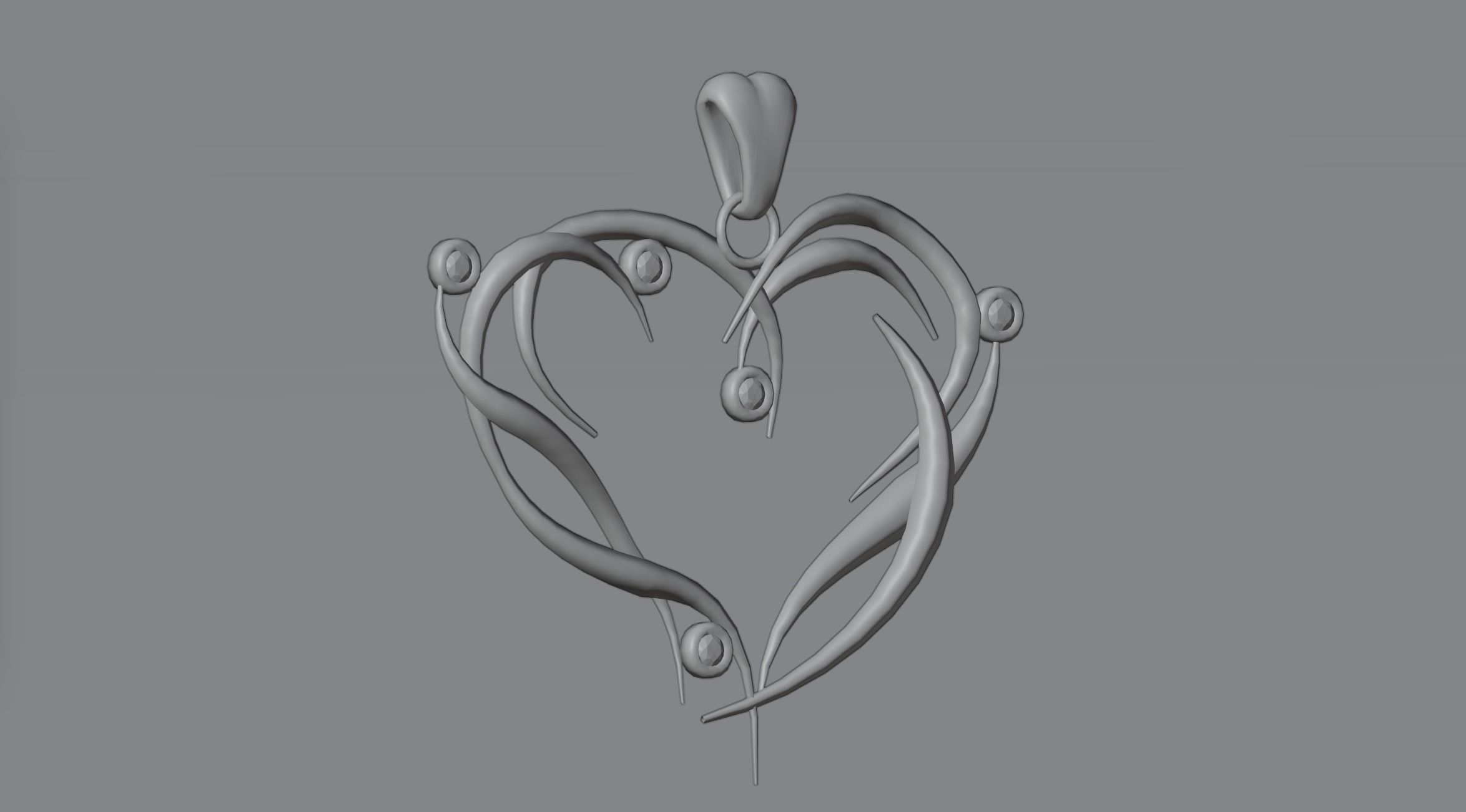 Heart pendant 5 3D model_3