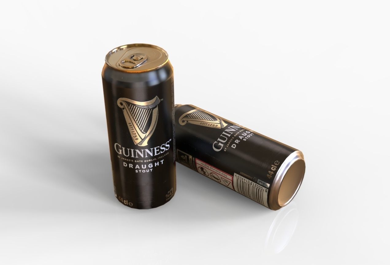 Guinness Can Low-poly 3D model_1