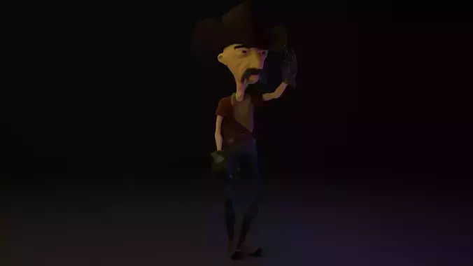 Cowboy cartoon character in hat