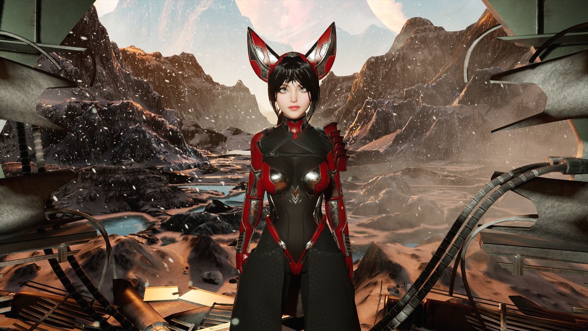 Cosmo Fox Girl Sci-fi Kitsune - Game Ready Low-poly 3D model_19