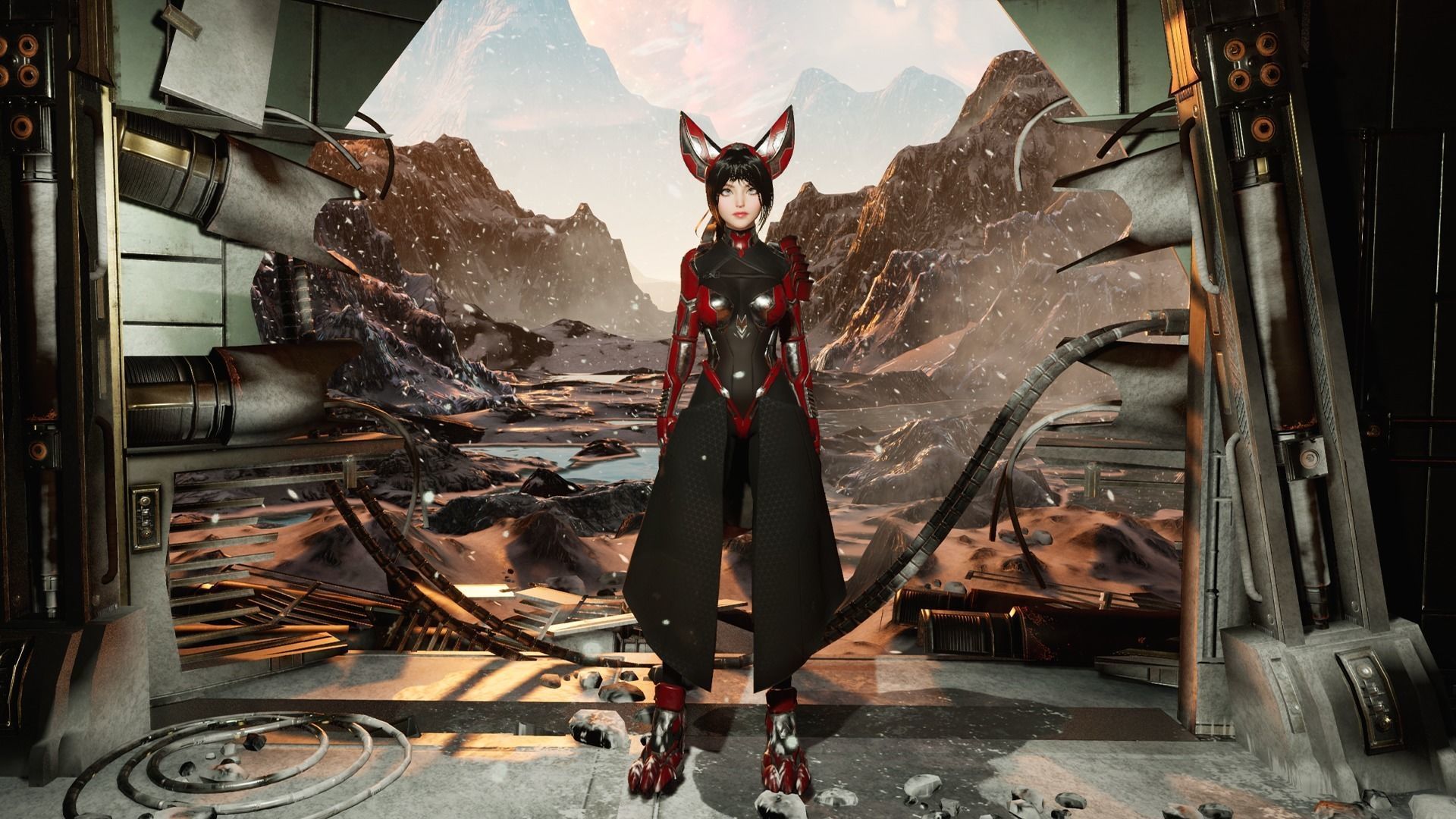 Cosmo Fox Girl Sci-fi Kitsune - Game Ready Low-poly 3D model_16