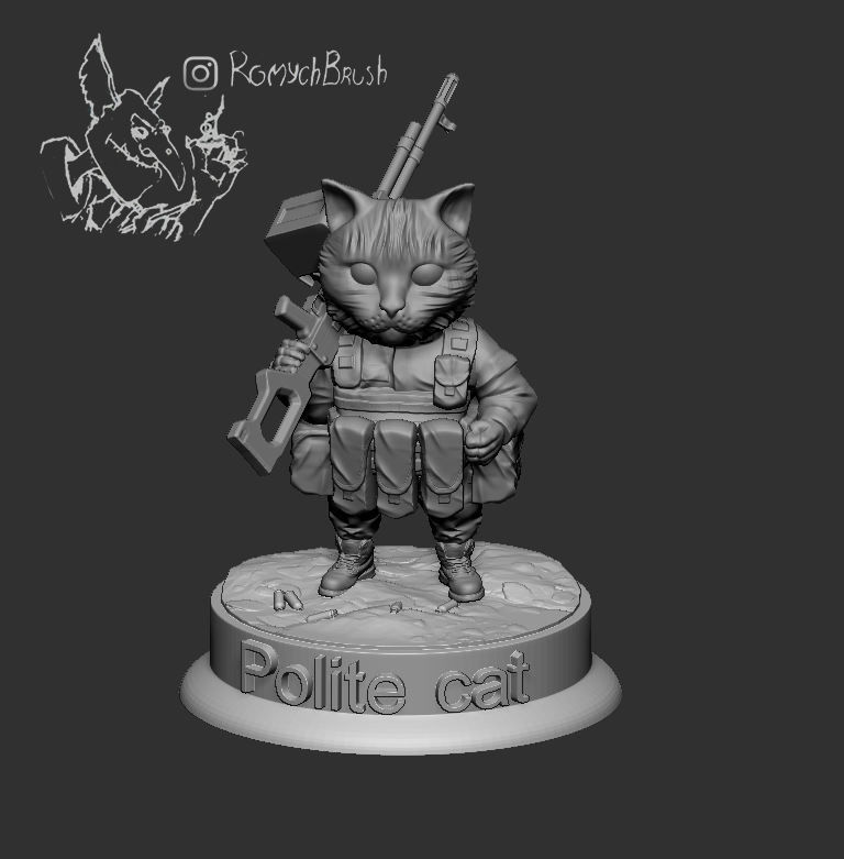 Airsoft cat 3D print model_2