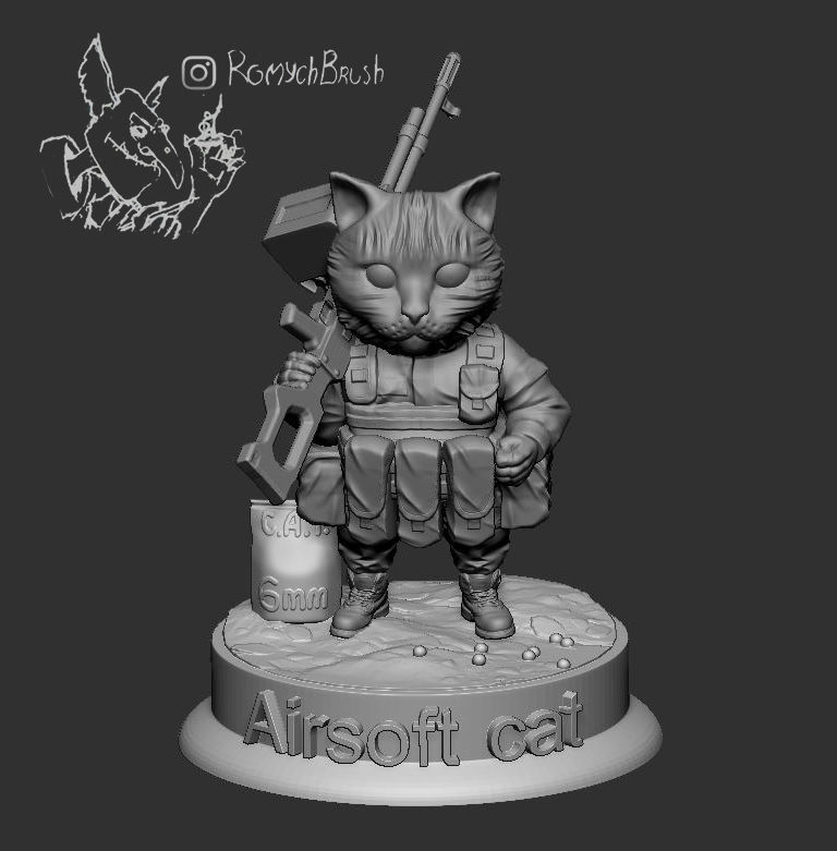 Airsoft cat 3D print model_0