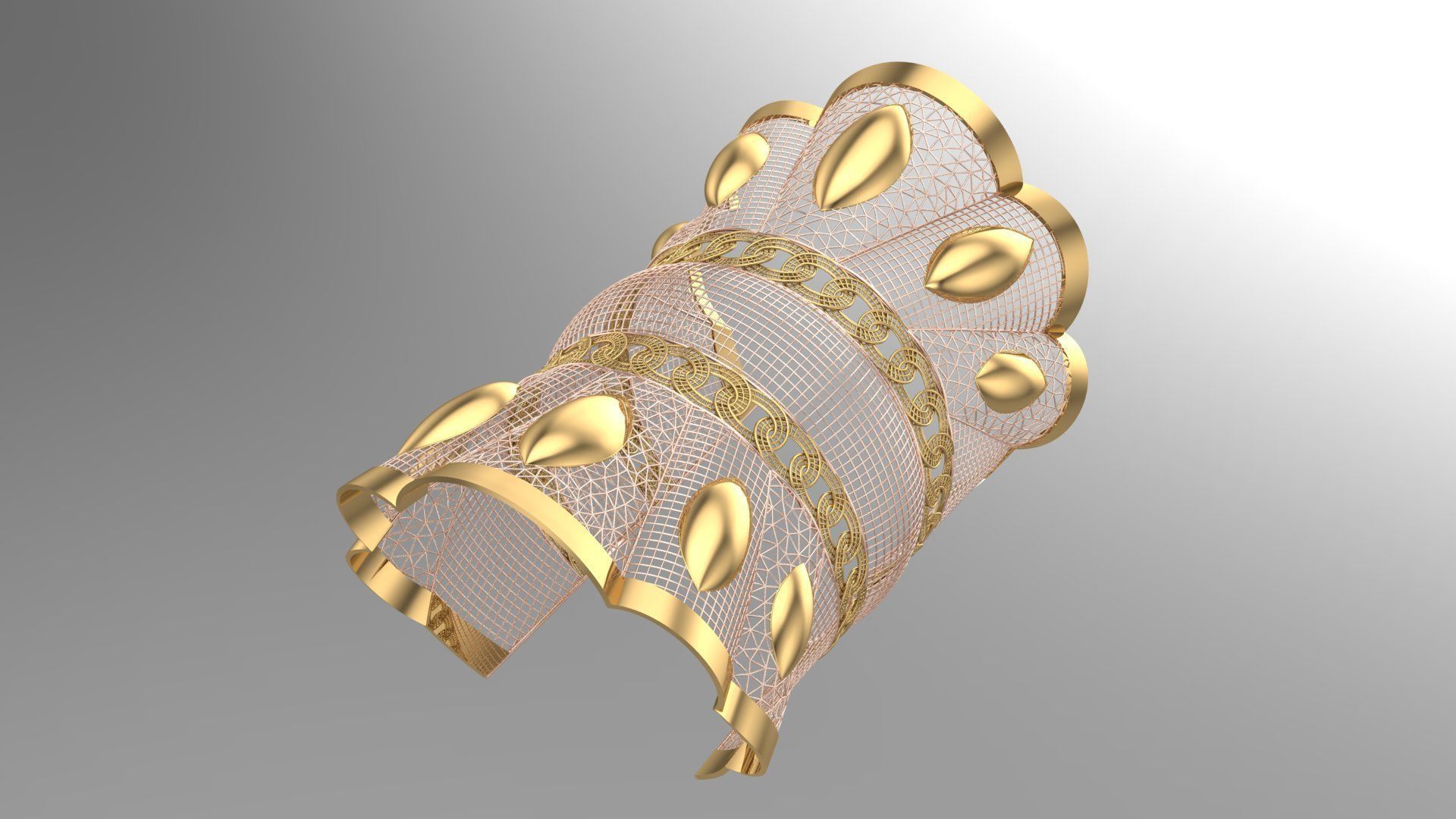 FUSION TULLE BRACELET-BK01- 3D print model_4