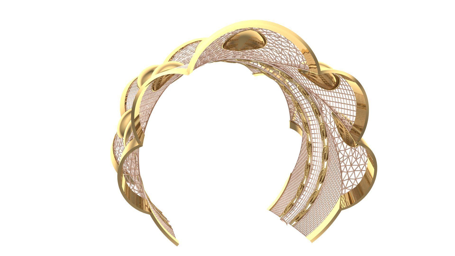 FUSION TULLE BRACELET-BK01- 3D print model_7