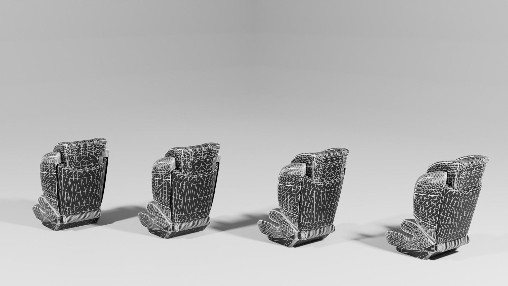 Recaro Monza Evo Seatfix car seats collection for infant S Low-poly 3D model_9