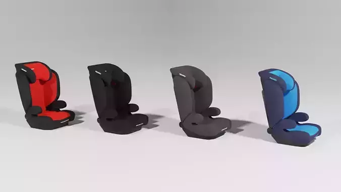 Recaro Monza Evo Seatfix  car seats collection for infant S Low-poly 3D model