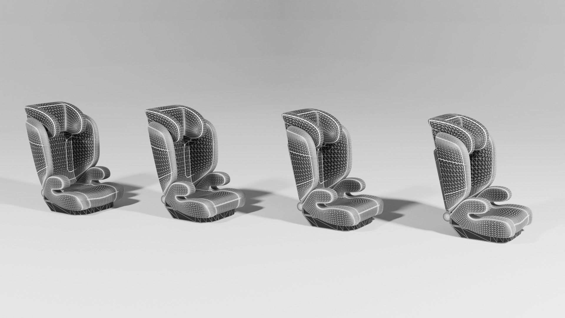 Recaro Monza Evo Seatfix car seats collection for infant S Low-poly 3D model_8