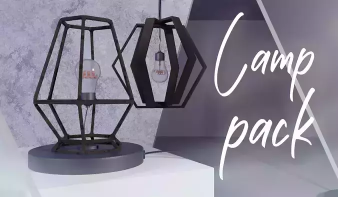 Realistic lamp pack 3X PBR cycles eevee