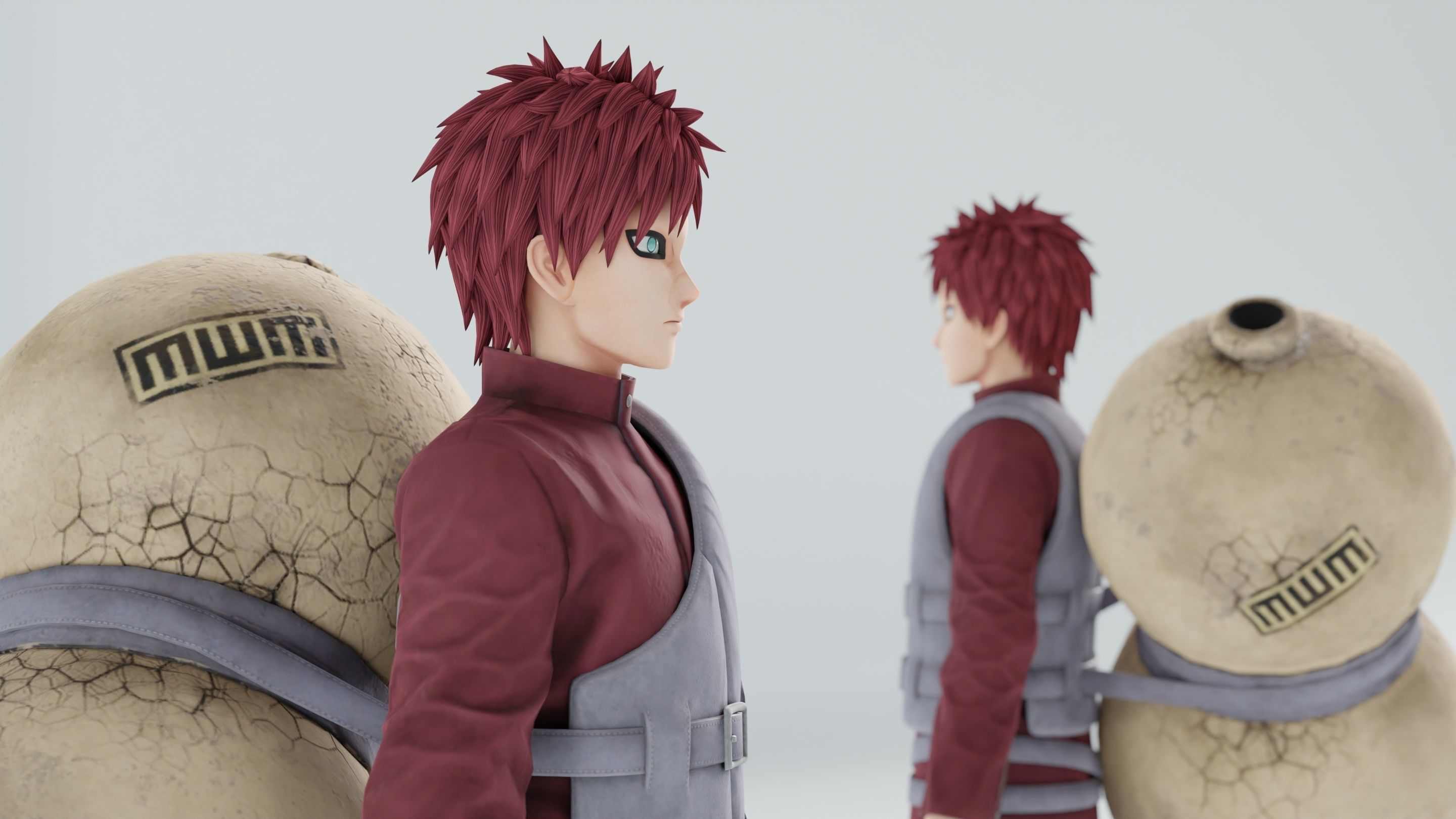 3D model Gaara with sand gourd RIGGED VR / AR / lowpoly CGTrader