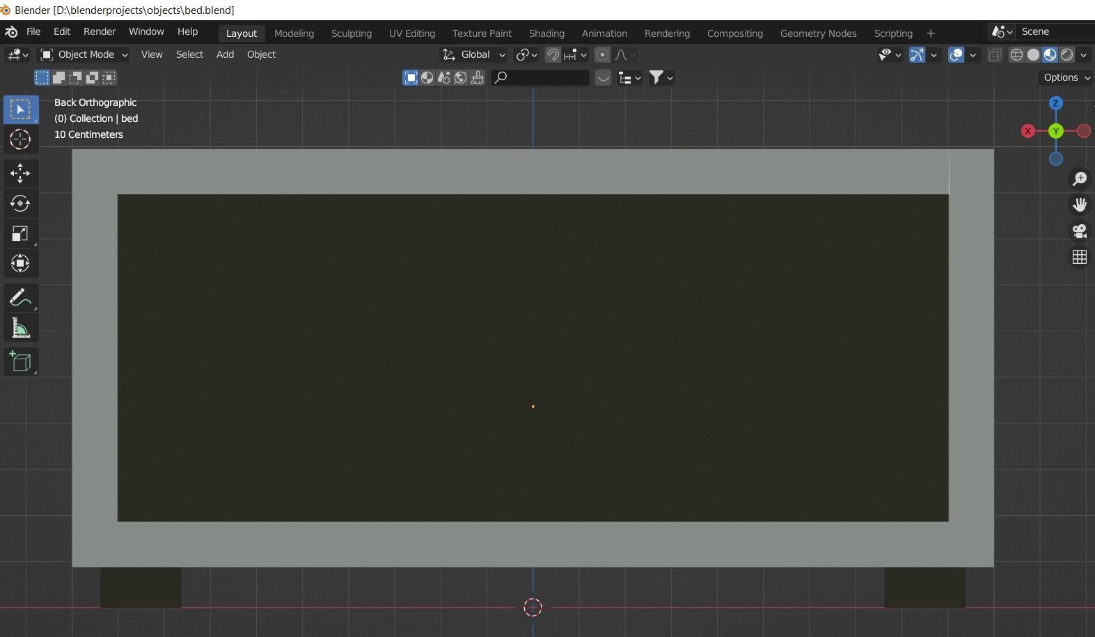 Black and white wooden bed Low-poly 3D model_4