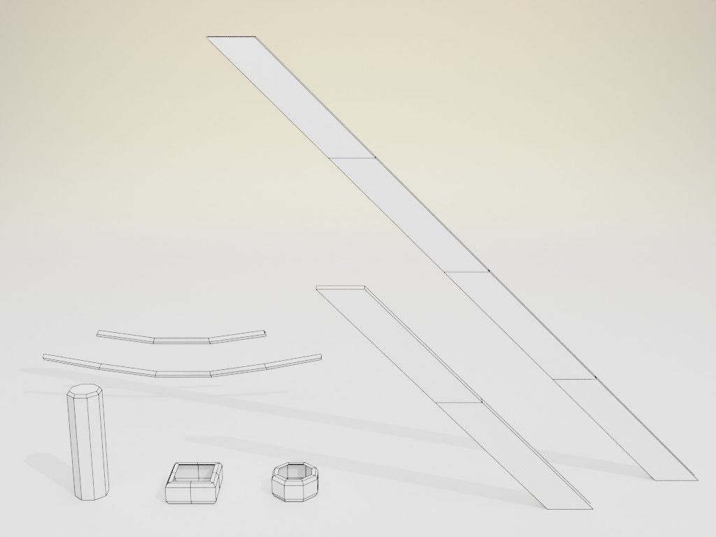 Low poly handpainted pier set Low-poly 3D model_23