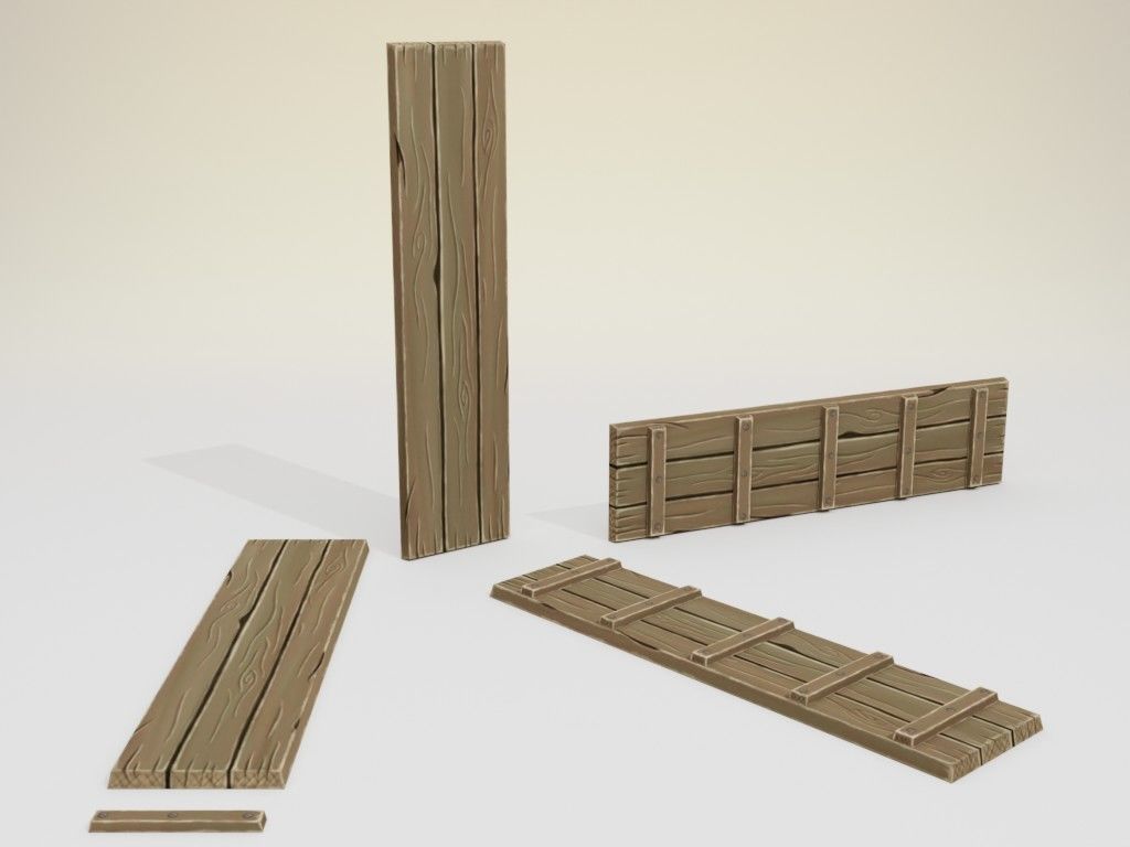 Low poly handpainted pier set Low-poly 3D model_18