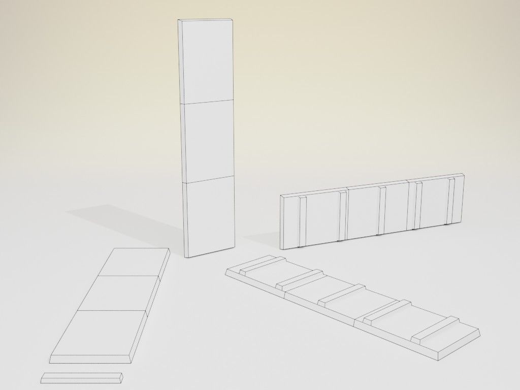 Low poly handpainted pier set Low-poly 3D model_19