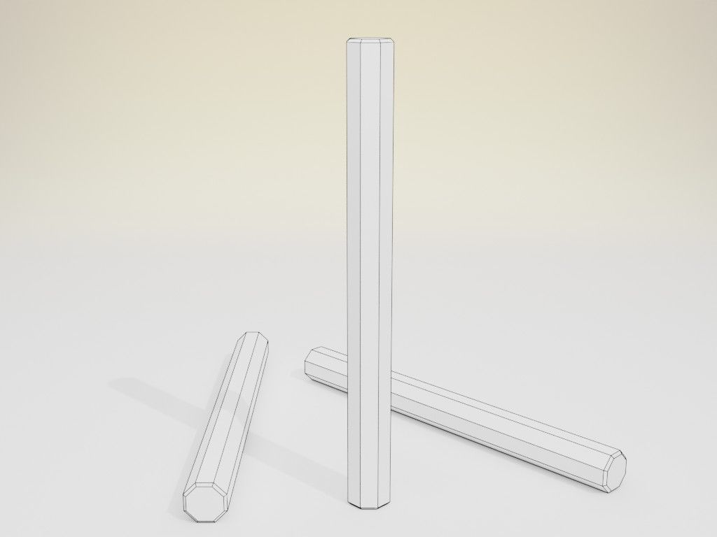 Low poly handpainted pier set Low-poly 3D model_7