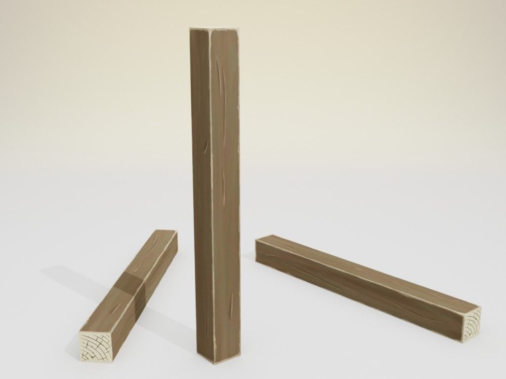 Low poly handpainted pier set Low-poly 3D model_10