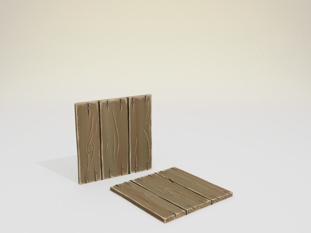 Low poly handpainted pier set Low-poly 3D model_16