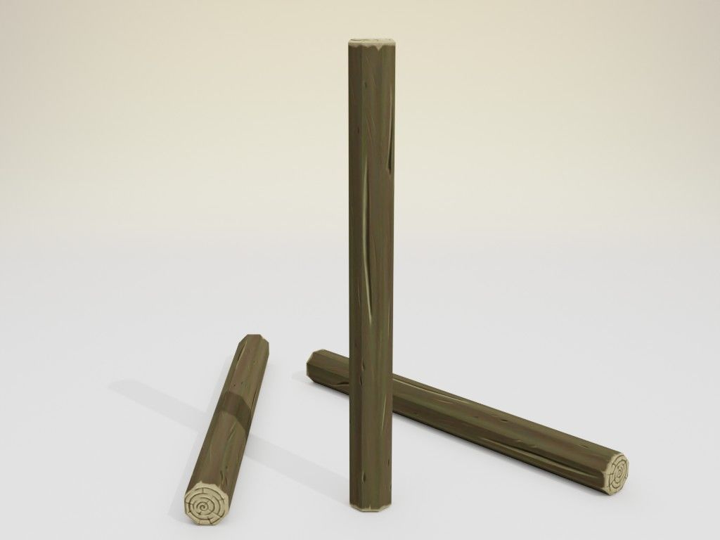 Low poly handpainted pier set Low-poly 3D model_6