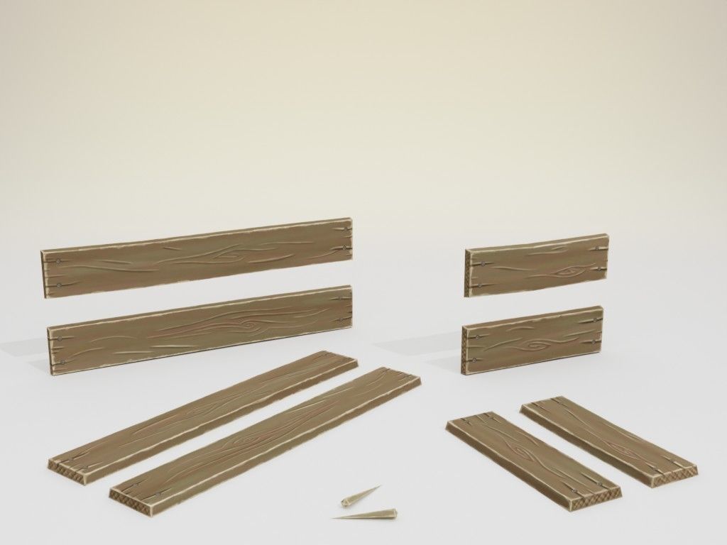 Low poly handpainted pier set Low-poly 3D model_20