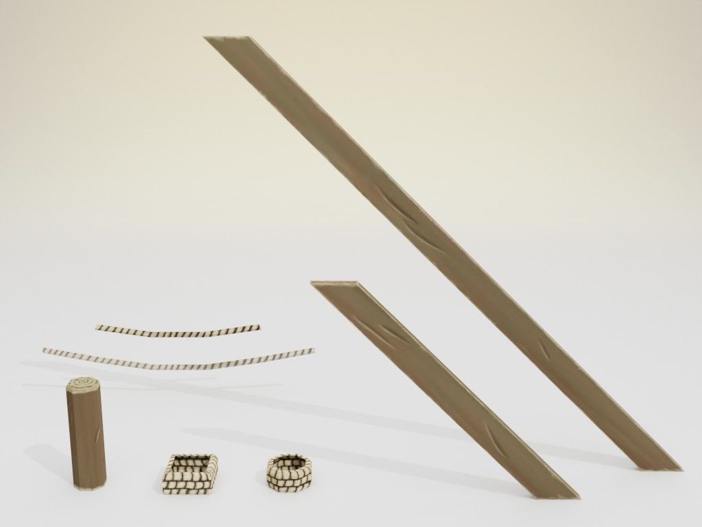 Low poly handpainted pier set Low-poly 3D model_22