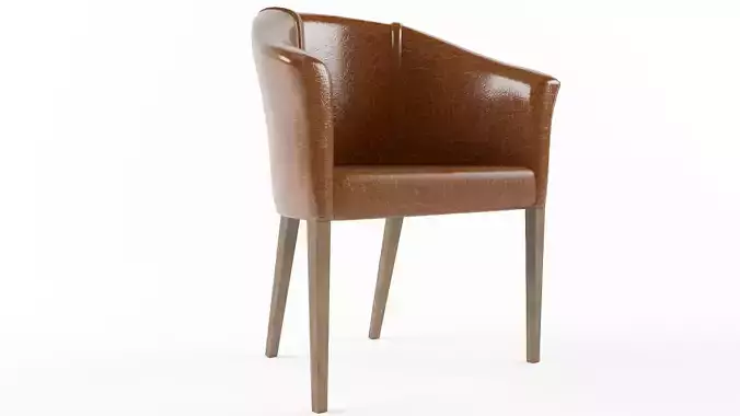 bergere leather chair with wooden legs