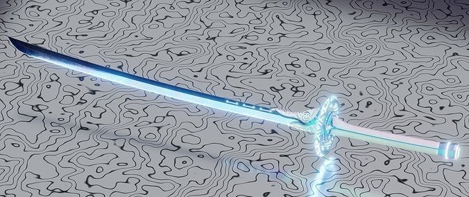 Stylazed Sword PBR Low-Poly Game-Ready  Low-poly 3D model Low-poly 3D model