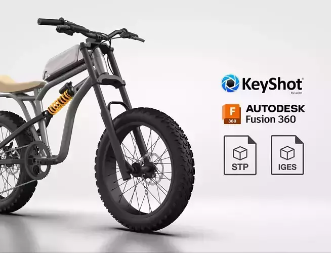 E - BIKE SCRAMBLER ACTUAL DIMENSION 3D model
