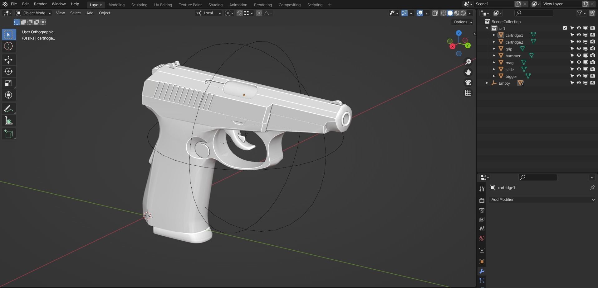 SR-1 Vector Gyurza Pistol Game-Ready PBR Low-Poly Low-poly 3D model_13