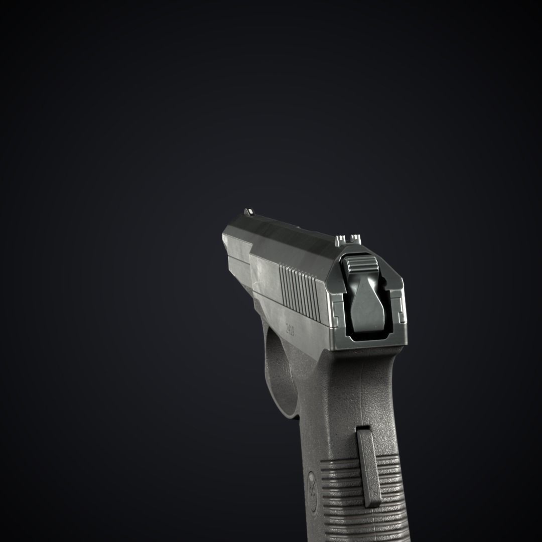 SR-1 Vector Gyurza Pistol Game-Ready PBR Low-Poly Low-poly 3D model_11