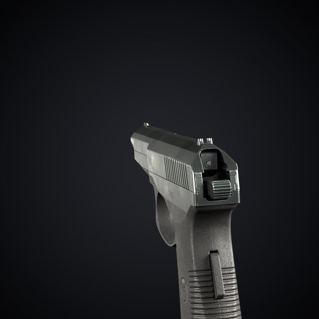 SR-1 Vector Gyurza Pistol Game-Ready PBR Low-Poly Low-poly 3D model_10