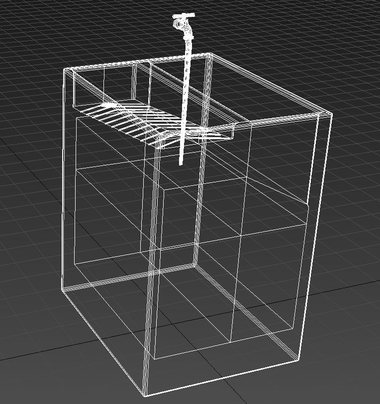 Outdoor concrete laundry sink 3D model_10