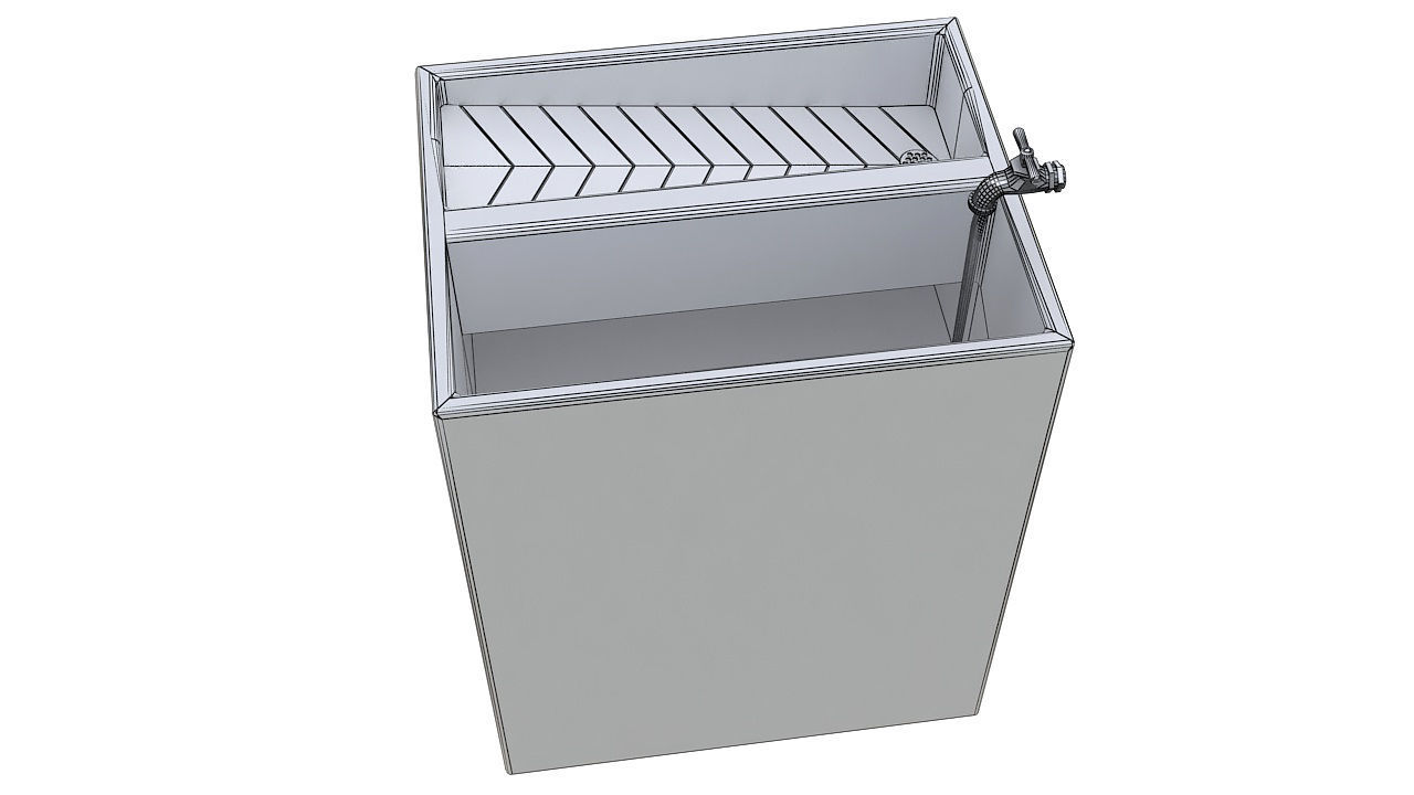 Outdoor concrete laundry sink 3D model_4