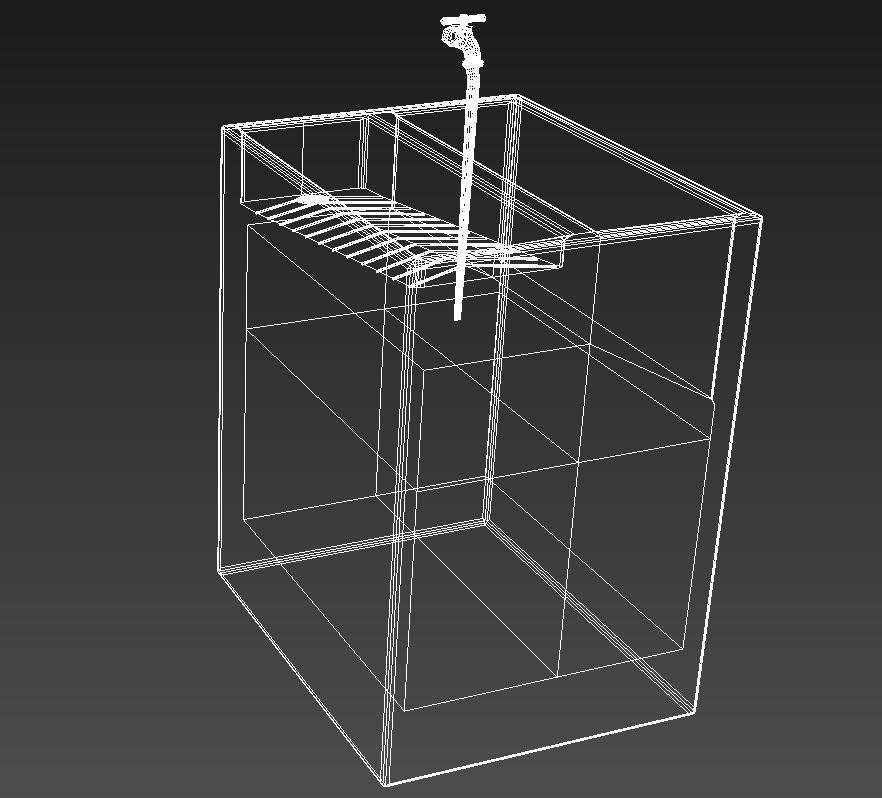 Outdoor concrete laundry sink 3D model_11