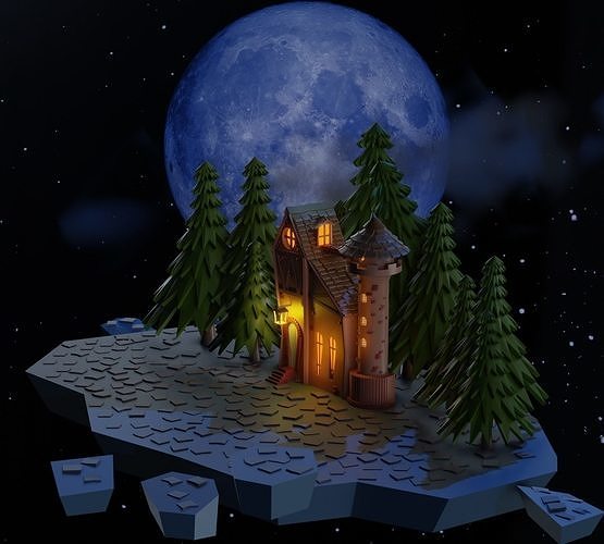house in the clouds 3D model