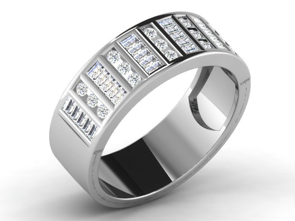 Ring Collection flower with diamonds 3D print model_55