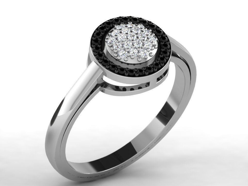 Ring Collection flower with diamonds 3D print model_126
