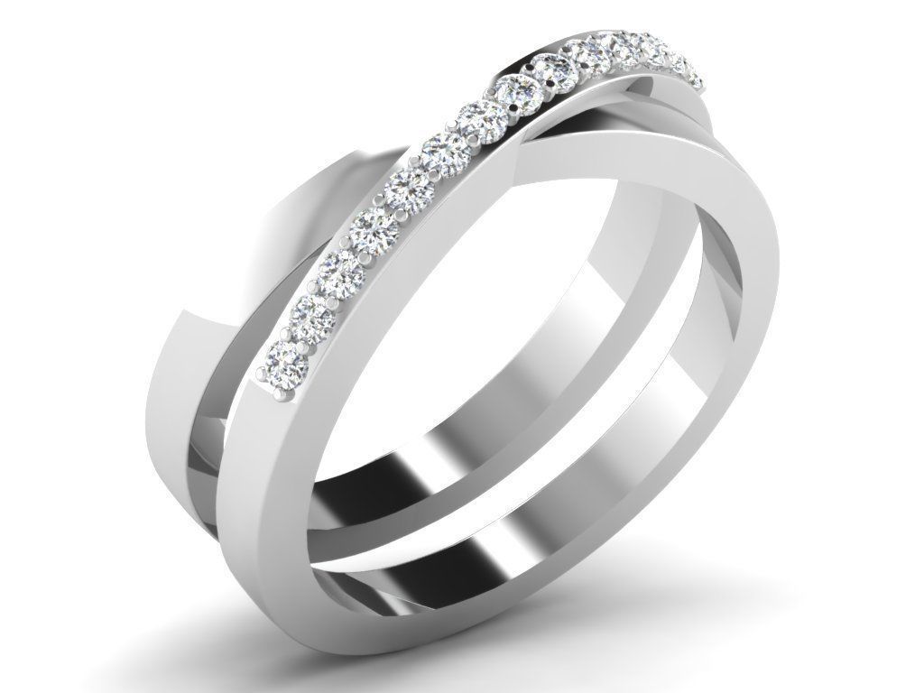 Ring Collection flower with diamonds 3D print model_88