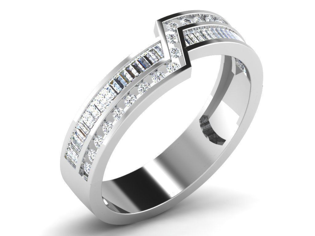 Ring Collection flower with diamonds 3D print model_61