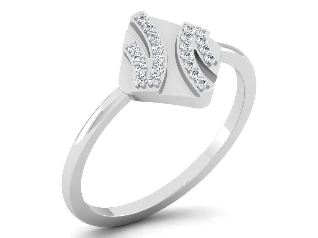 Ring Collection flower with diamonds 3D print model_19