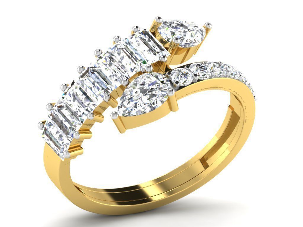 Ring Collection flower with diamonds 3D print model_106