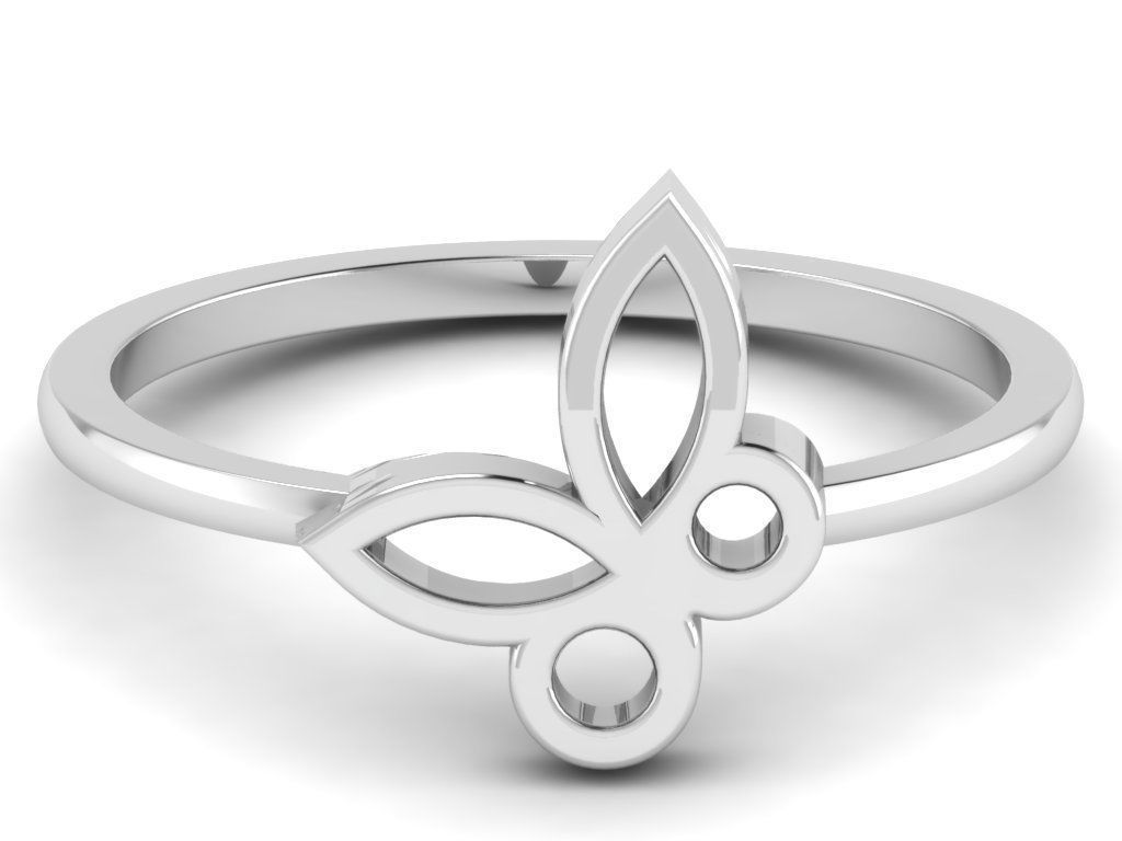 Ring Collection flower with diamonds 3D print model_33