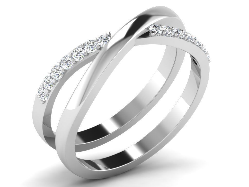 Ring Collection flower with diamonds 3D print model_87