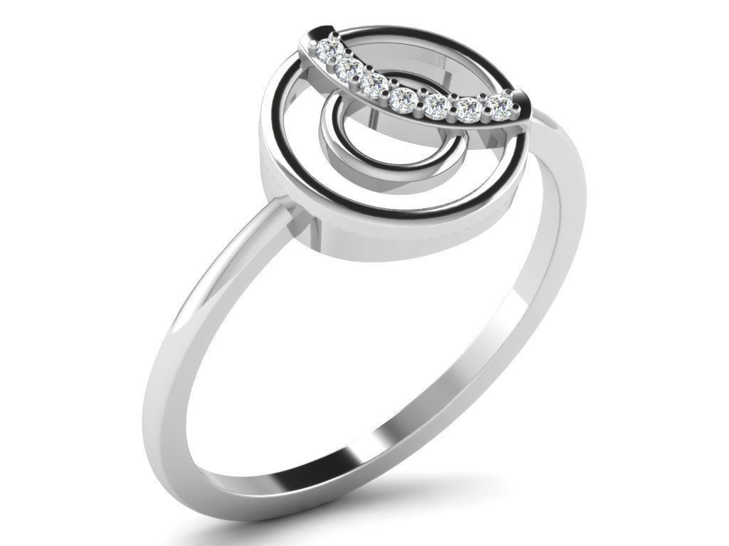 Ring Collection flower with diamonds 3D print model_16