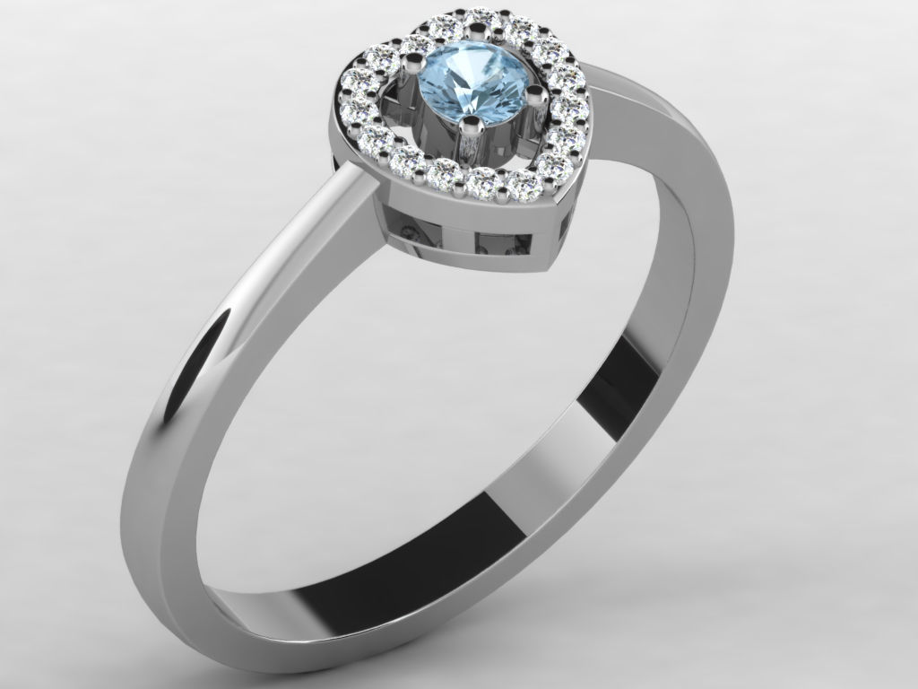 Ring Collection flower with diamonds 3D print model_116
