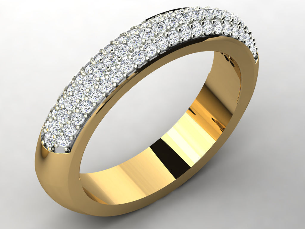 Ring Collection flower with diamonds 3D print model_115