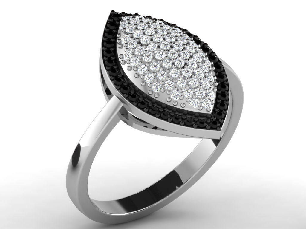 Ring Collection flower with diamonds 3D print model_135