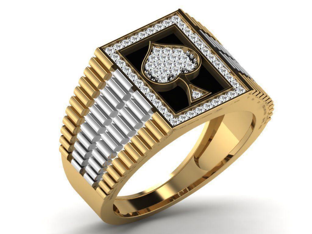 Ring Collection flower with diamonds 3D print model_147