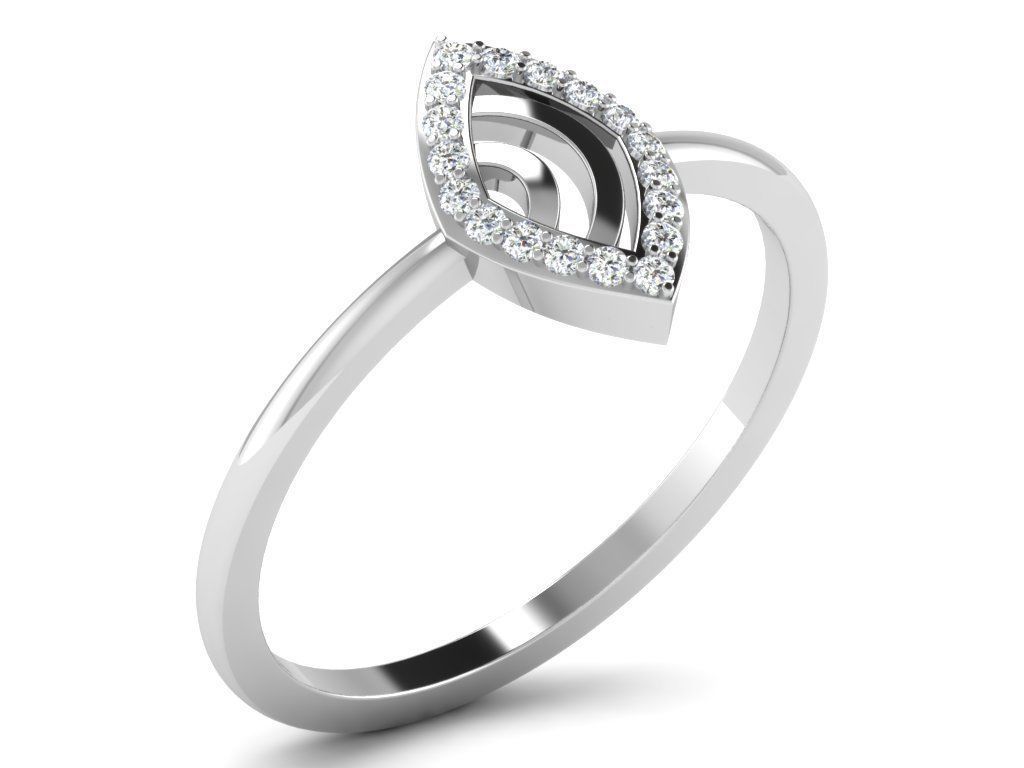 Ring Collection flower with diamonds 3D print model_18